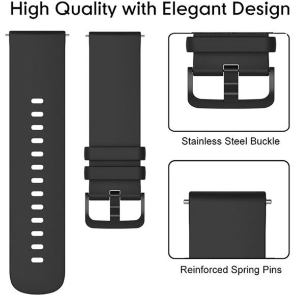 Compatible for AviiHoug H23 Smart Watch Bands, 18mm Quick Release New Soft - Picture 6 of 8